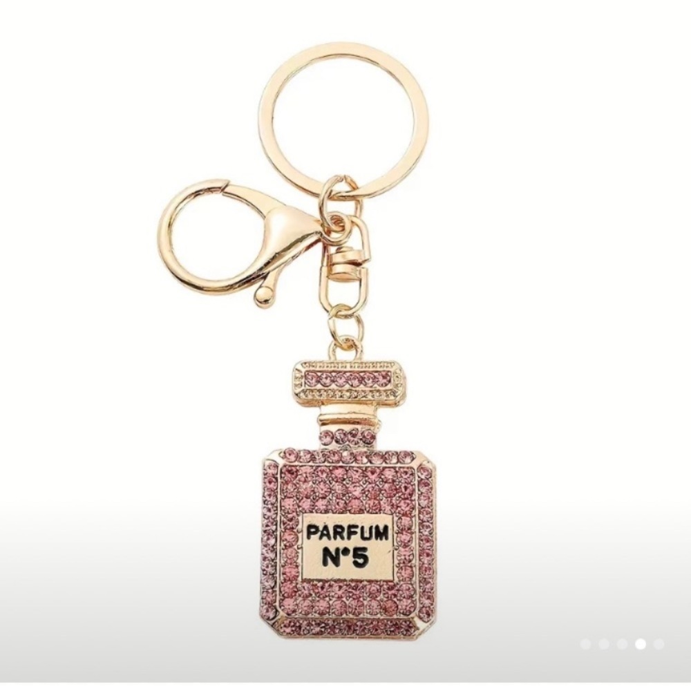 Metal perfume bottle bag charm/keychain‎